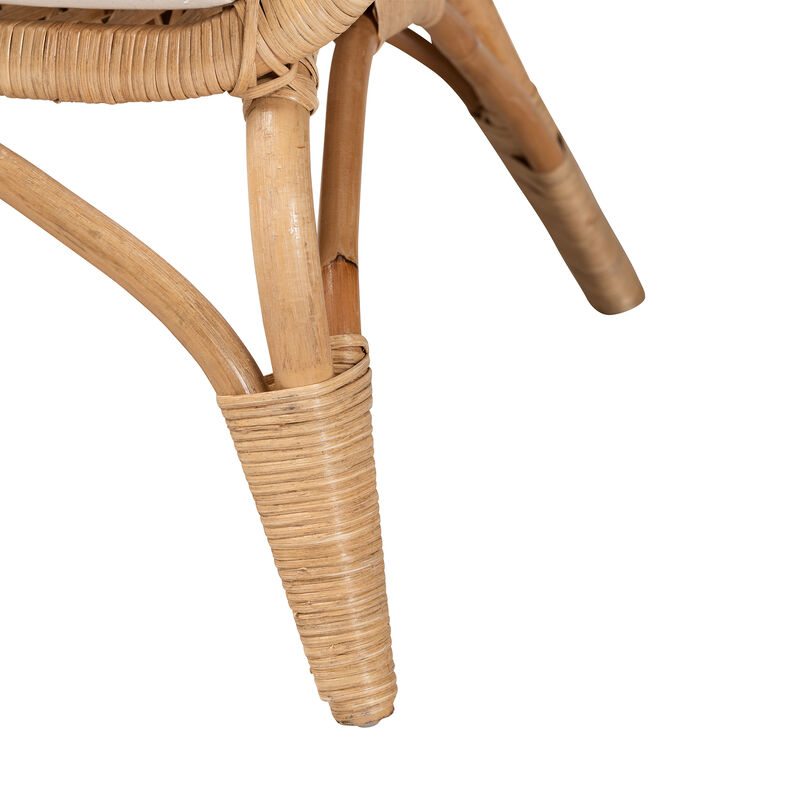 Bali & Pari Feya Modern Bohemian Natural Brown Antique Rattan Armchair