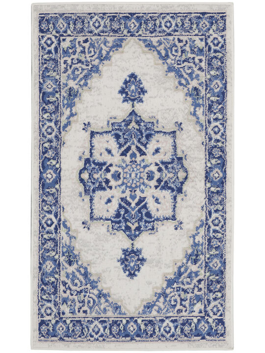 Whimsicle WHS03 Ivory/Blue 3' x 5' Rug