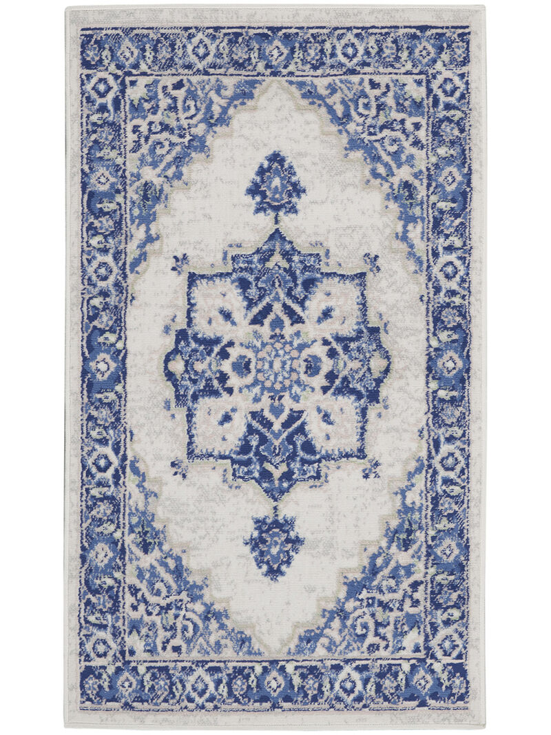 Whimsicle WHS03 Ivory/Blue 3' x 5' Rug
