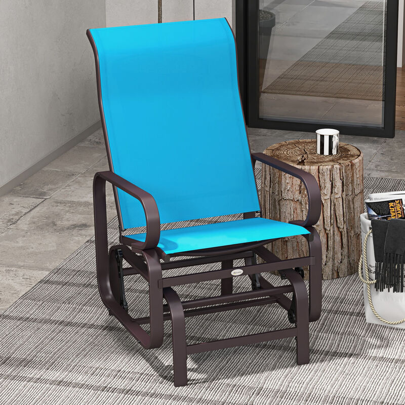 Hivvago Outdoor Gliding Lounger Chair with Metal Frame image number 1