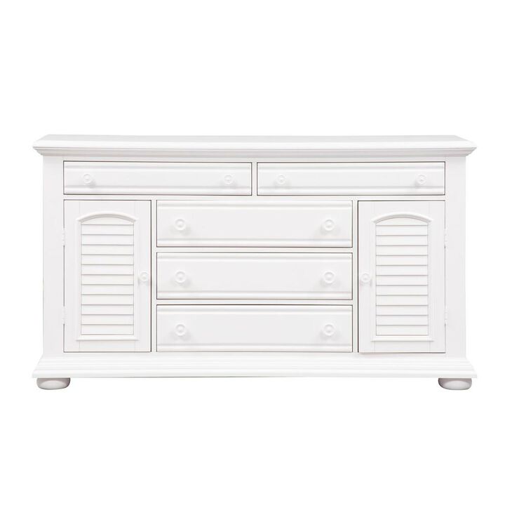 Liberty Furniture Summer House I 2 Door 5 Drawer Dresser in Oyster White