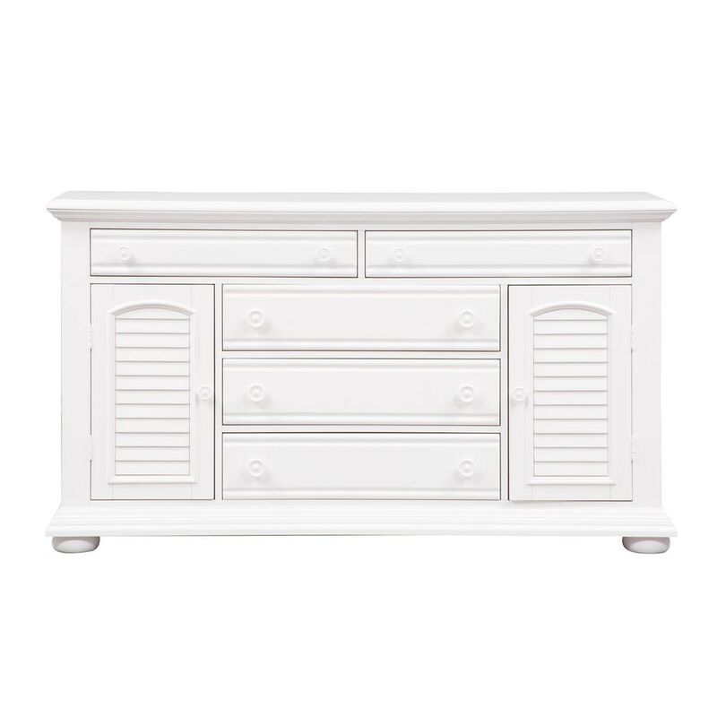 Liberty Furniture Summer House I 2 Door 5 Drawer Dresser in Oyster White image number 1