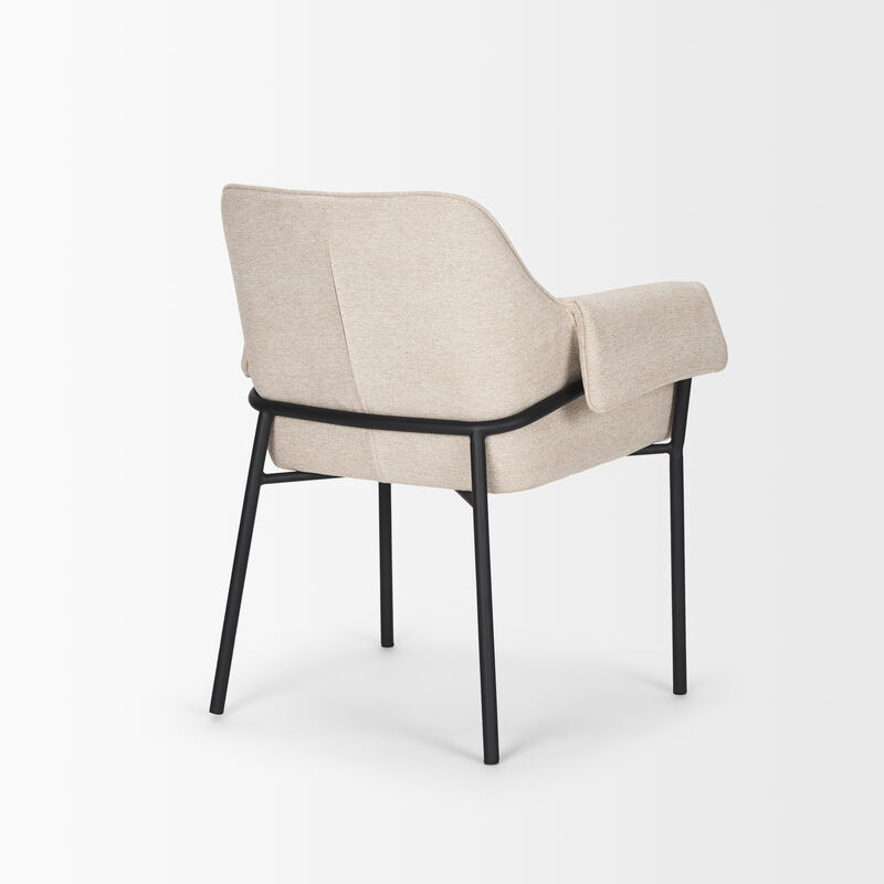 Brently Oatmeal Fabric Dining Armchair