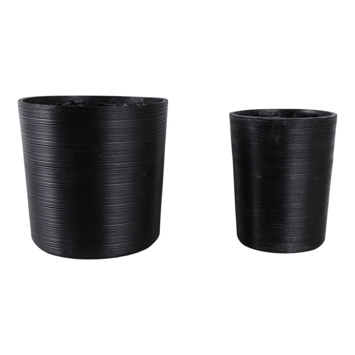S/2 Modern Lines Resin Planter