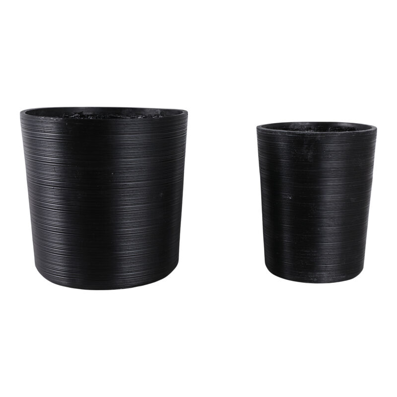 S/2 Modern Lines Resin Planter image number 1