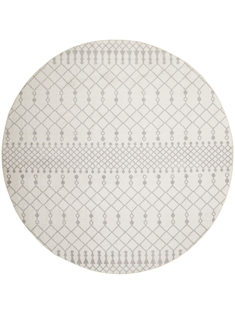 Astra Machine Washable ASW10 Ivory 7'10" Round Rug
