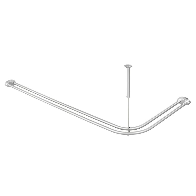 Rustproof Aluminum Double L-Shaped Shower Curtain Rod image number 0
