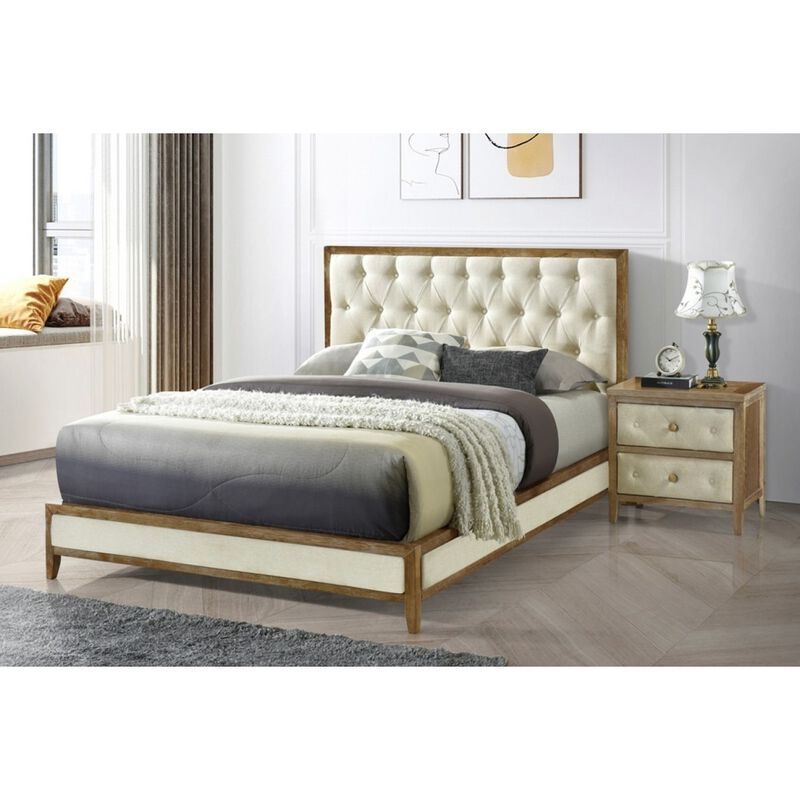 Streamdale Walnut Nightstand with Modern Front Drawers image number 4