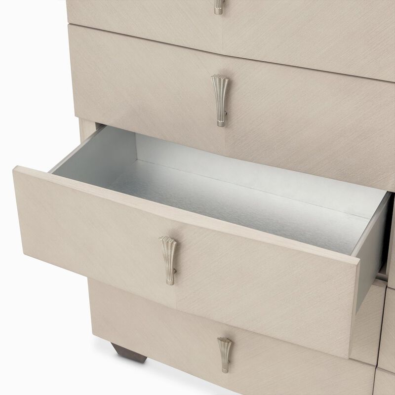 Michael Amini Fantosini 10-Drawer Mule Chest - Silver Mist