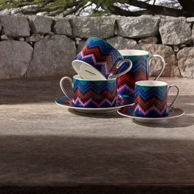 Tea Cup & Saucer STARLIGHT Set of 6, cup diam. 3.35", H 2.36", saucer diam. 6.1" image number 2