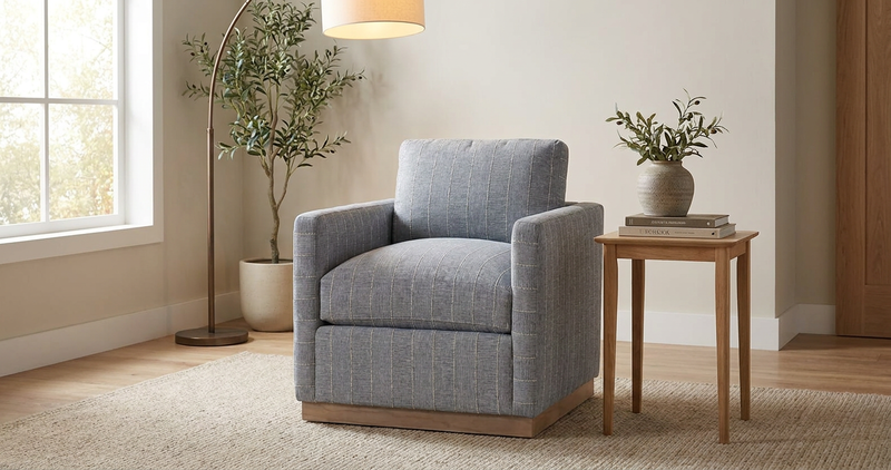 Allie Blue Swivel Chair image number 1