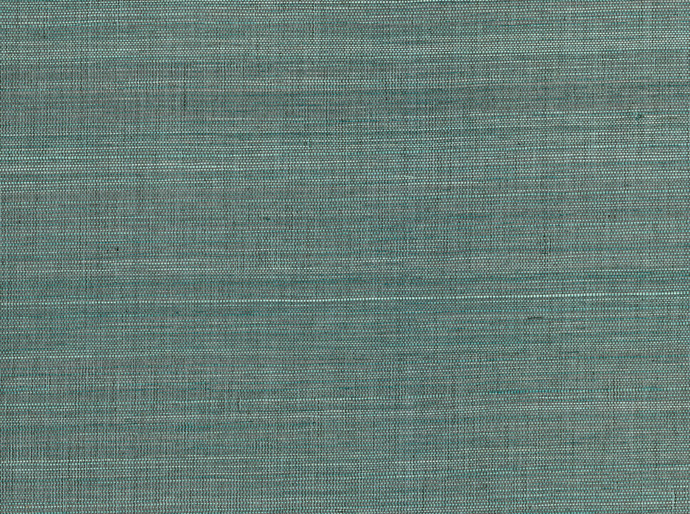 Laem Teal Grasscloth Wallpaper