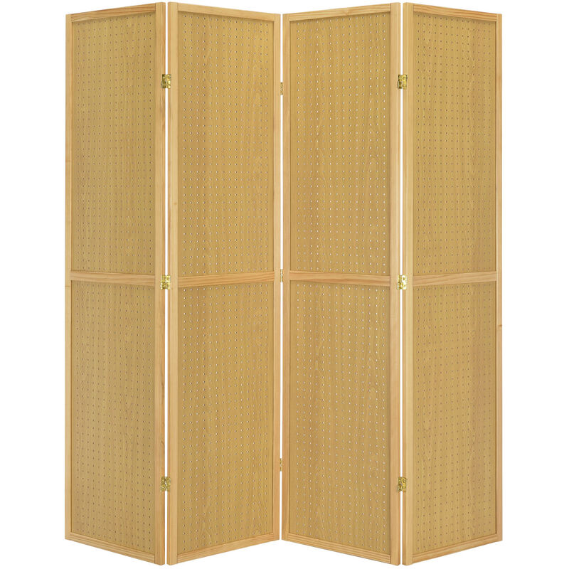 Legacy Decor 4 Panels Room Divider Folding Screen Pegboard Insert