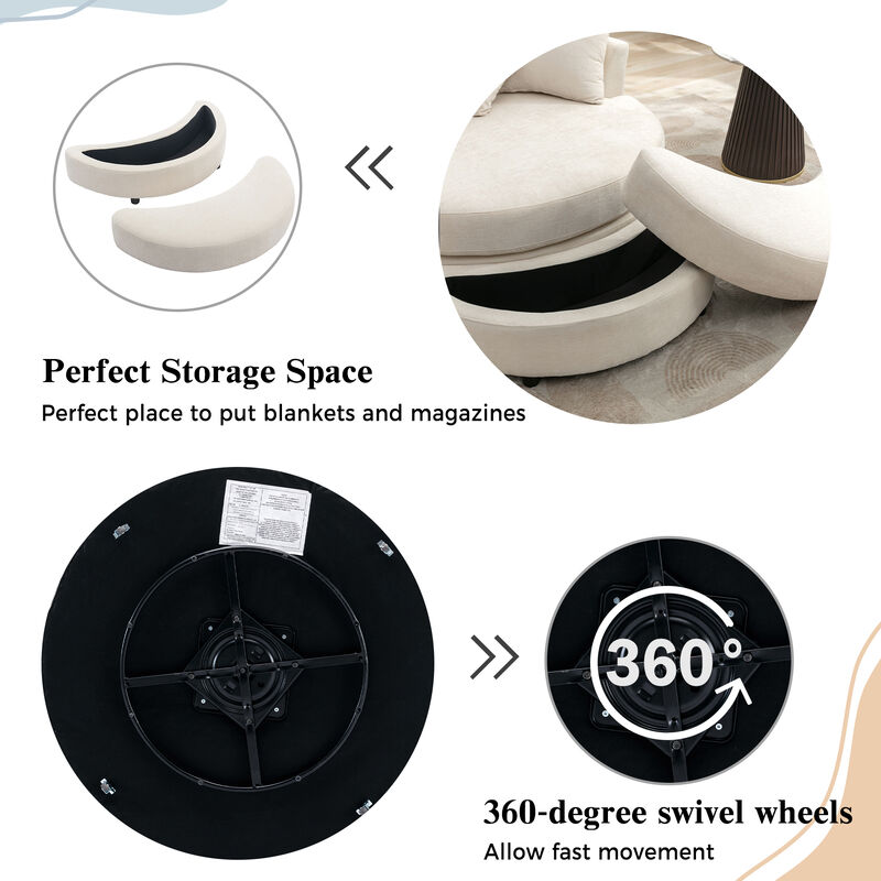 Pislug 360&deg; Swivel Accent Barrel Chair image number 4