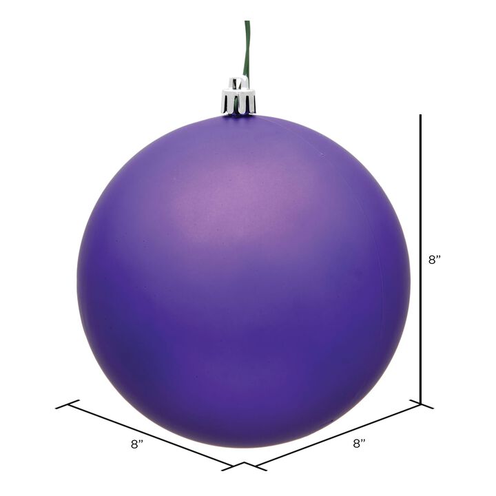 Vickerman 8" Purple Matte Ball Ornament.