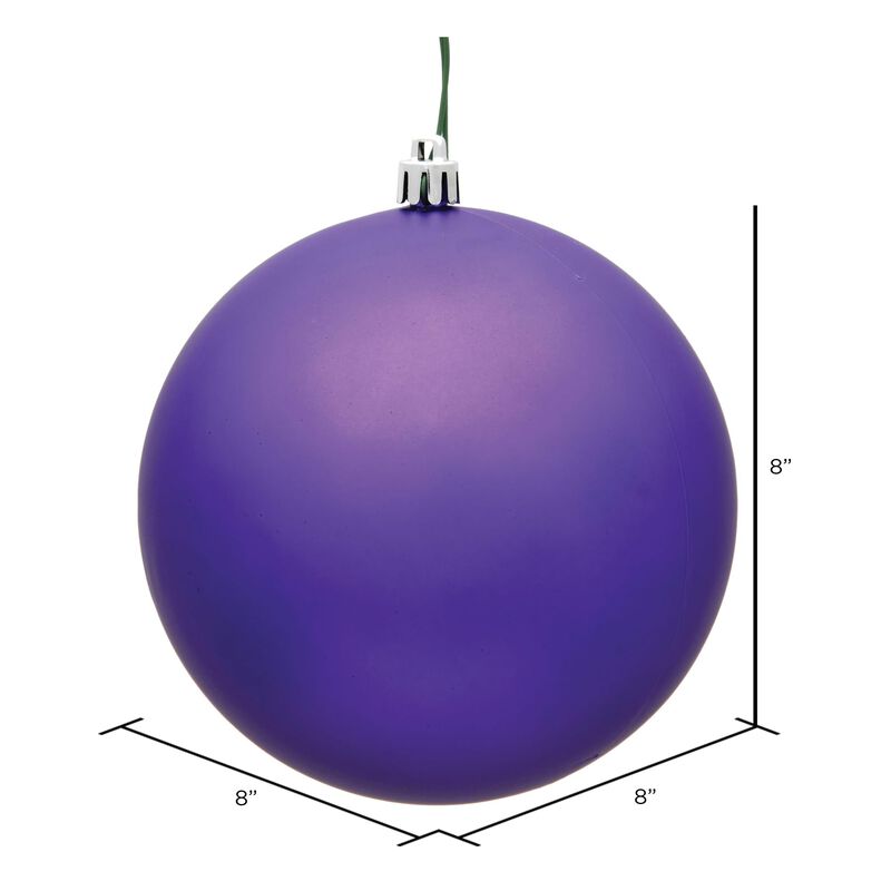Vickerman 8" Purple Matte Ball Ornament. image number 1