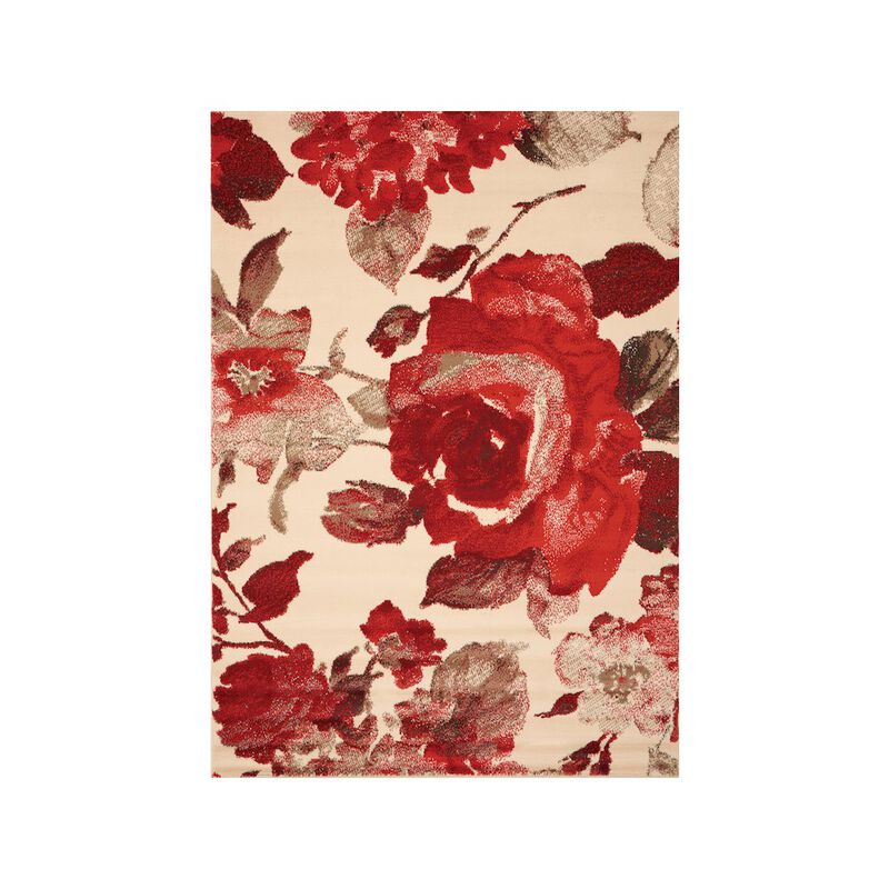 Novelle Home Functional Style Cream Red Vintage Pattern Rug, 5'3 x 7'4, 5'3 x 7'4 image number 0