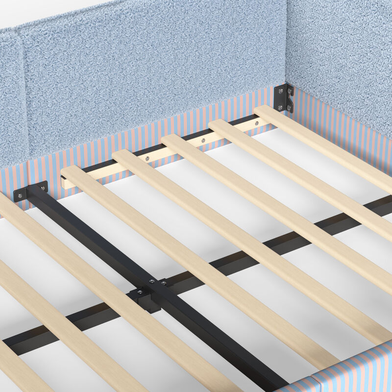 Hemzas Teddy Boucl&eacute; Upholstered Kids Daybed Frame image number 6