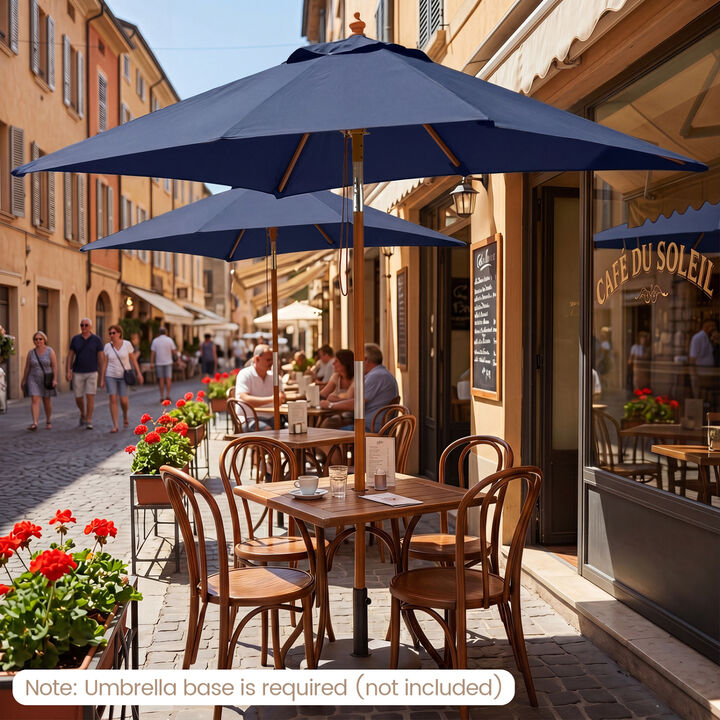7 Ft Rectangular Outdoor Umbrella with 3 Height Adjustments for Patio and Garden Shade