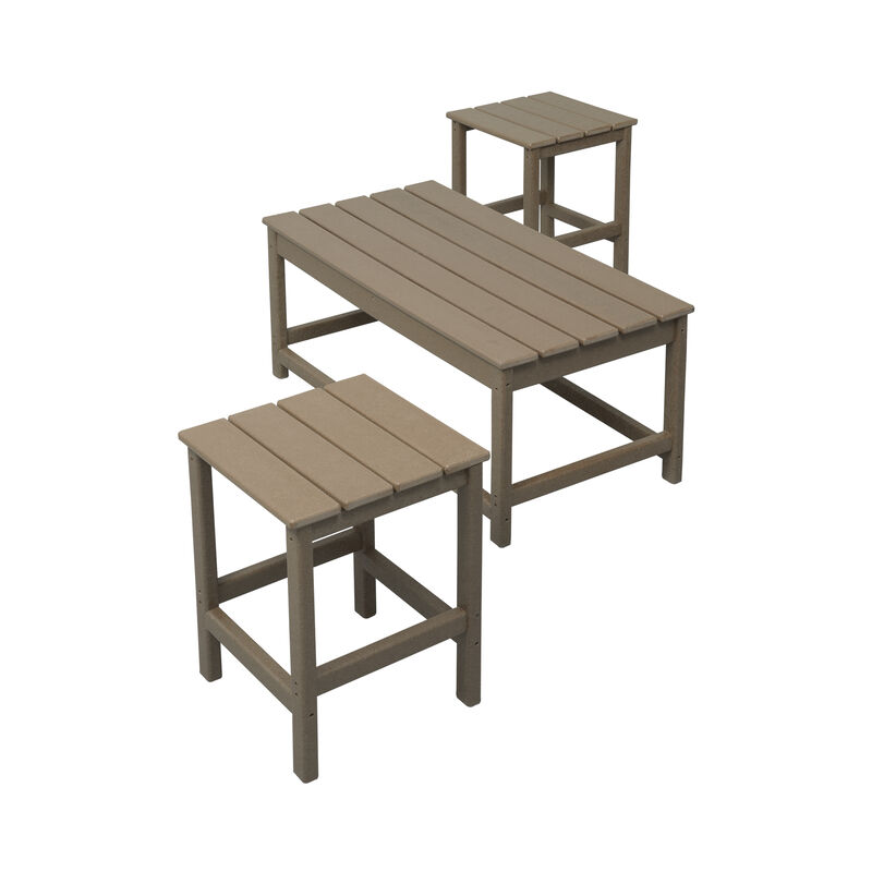 WestinTrends 3-Piece Outdoor Patio Adirondack Coffee and Side Table Set