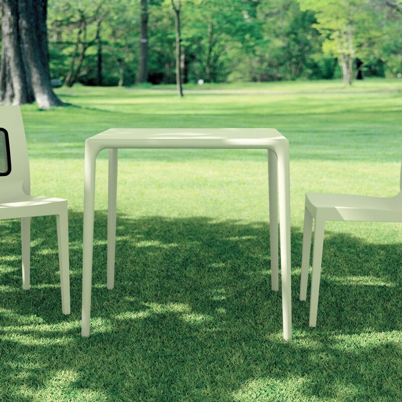 28" Gray Patio Square Stackable Dining Table