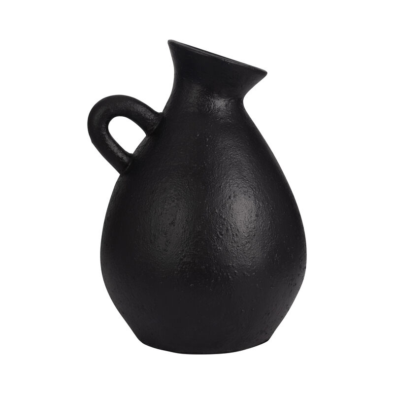 19" Organic Jug With Handle, Black