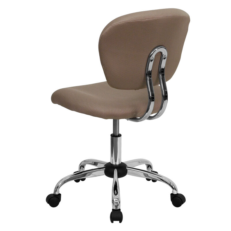Beverly Mid-Back Coffee Brown Mesh Padded Swivel Task Office Chair with Chrome Base image number 7