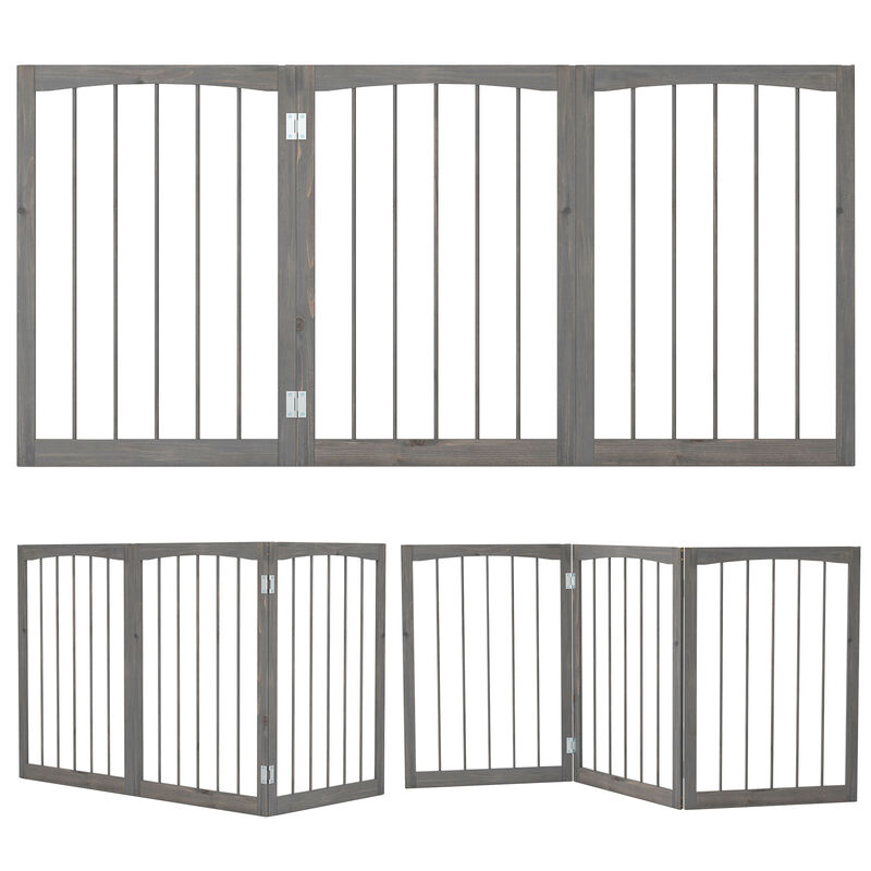 Tall Freestanding Pet Gate &ndash; Wooden Indoor Divider for Cats and Small Dogs image number 3