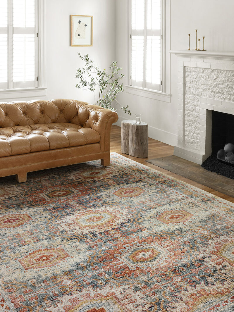 Jocelyn JOC03 Mist/Multi 4' x 6' Rug