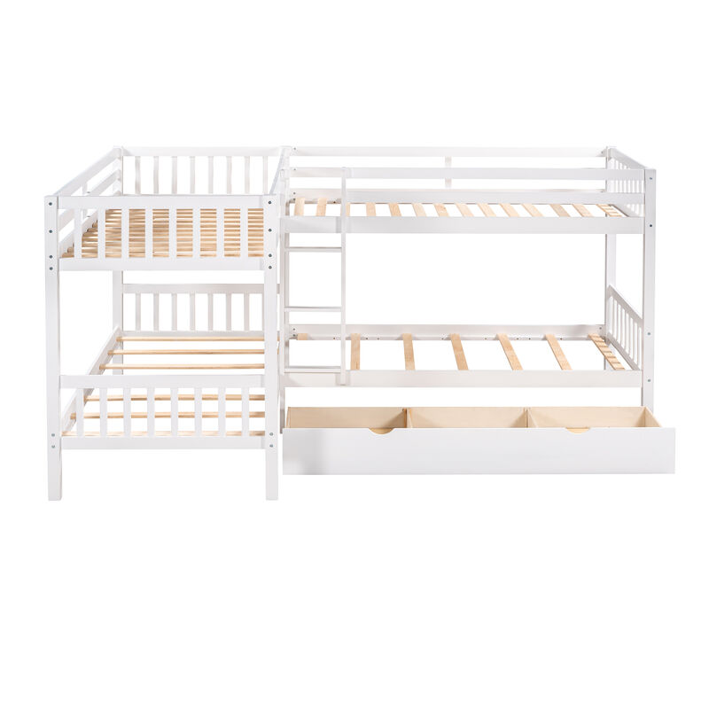 Merax Twin L-Shaped Bunk bed with Drawers image number 4