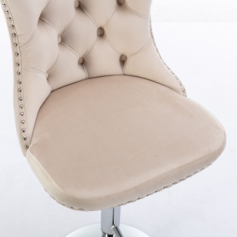 Streamdale Adjustable Swivel Velvet Barstools, Set of 2 image number 9