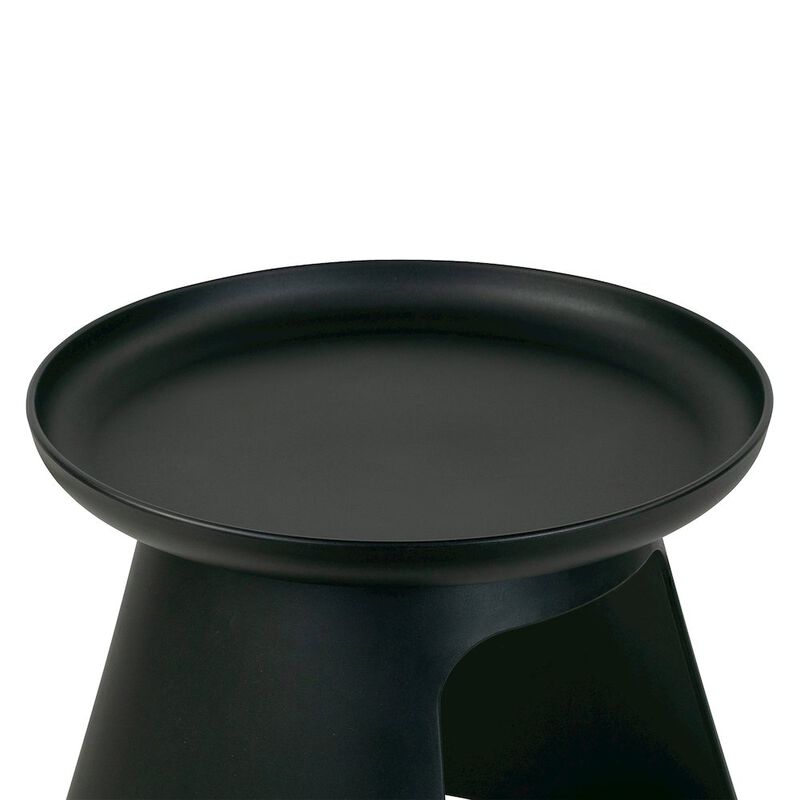 Glamour Home Balius Black Plastic Round End Table