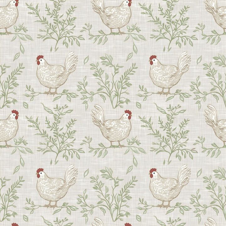 Cluckingham Toile Peel and Stick Wallpaper