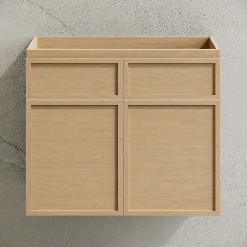 St. Tropez 24" Wall-Mounted Bathroom Vanity Cabinet without Top in Natural Oak image number 5
