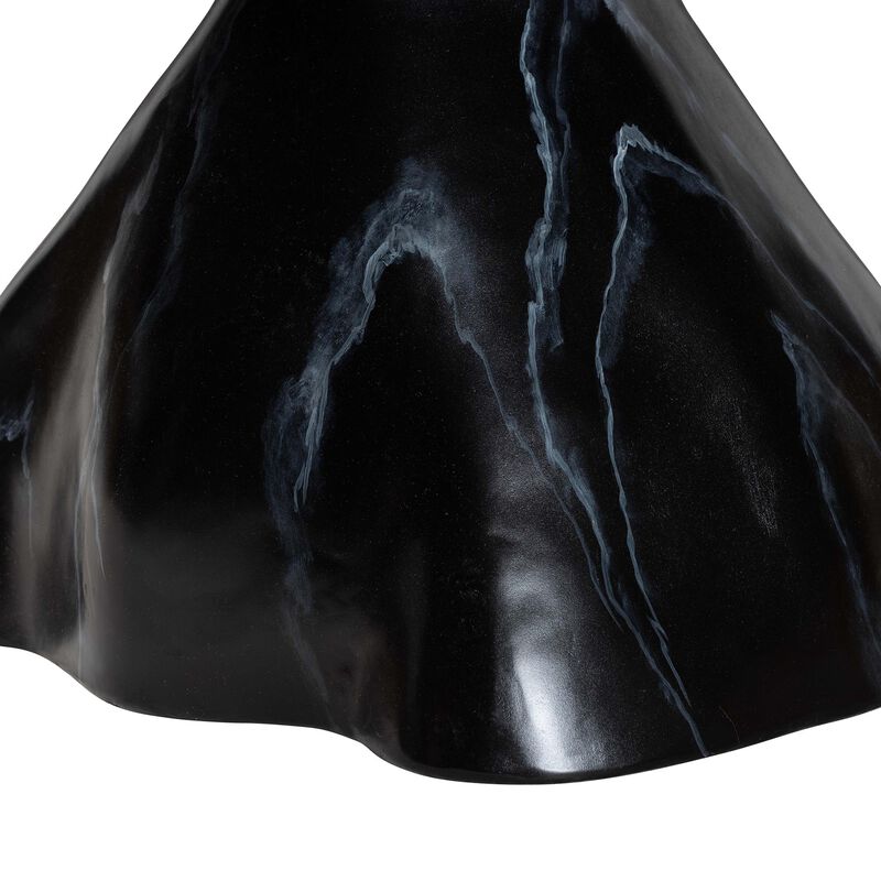 bali & pari Aponi Marbled Resin Coffee Table - Sculptural Center Table with Round Top and Pedestal Base,  Modern Contemporary Statement Furniture