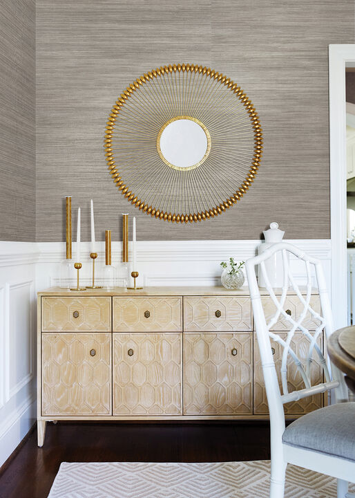 Tagum Grey Grasscloth Wallpaper