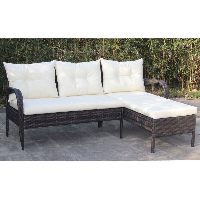Streamdale 2-Piece Wicker Sectional Sofa and Seat