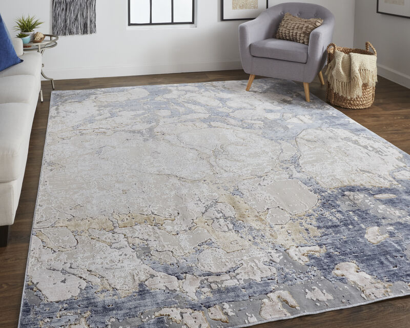 Laina 39G8F Tan/Blue 7'10" x 9'6" Rug