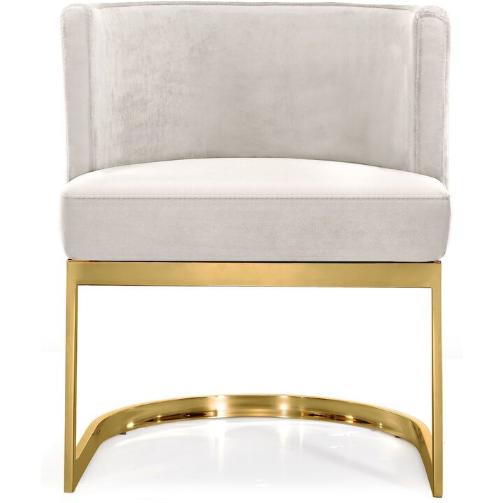 Meridian Furniture Gianna Cream Velvet Dining Chair