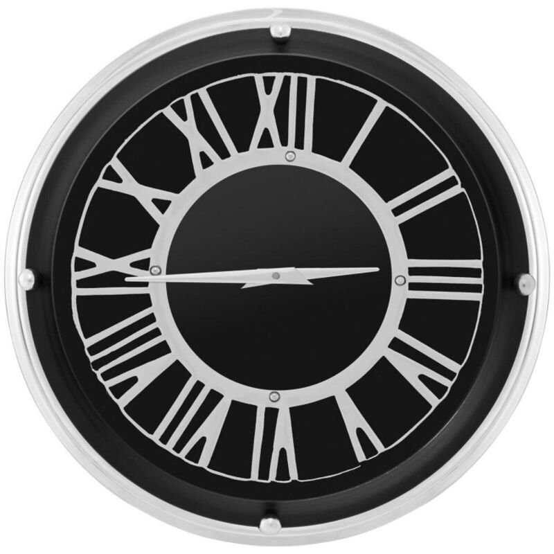 Hivvago Silent Wall Clock with Silver Frame