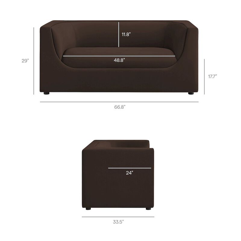 Hilda 67" Curved Back Performance Velvet Loveseat image number 2