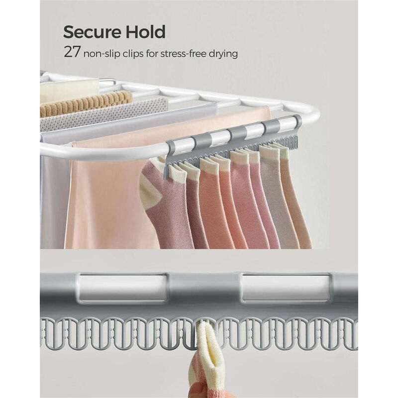 Multi-Clip Drying Rack for Socks and Delicates &ndash; Foldable Clothes Rack for Laundry Room or Bathroom