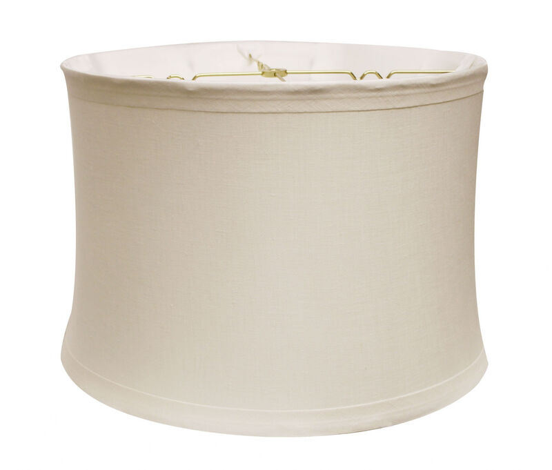 Hivvago 17" Snow Drum Trimmed Linen Lampshade