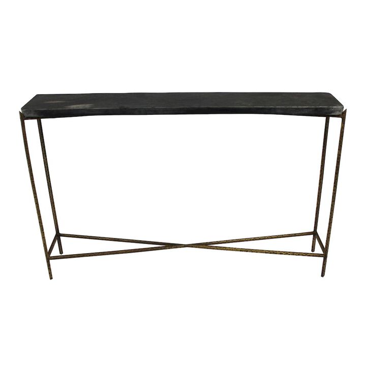 Large Kirby Console Table, Old Gold/Black