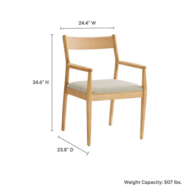 Solara Fabric Wood Dining Armchairs Set of 2 image number 2