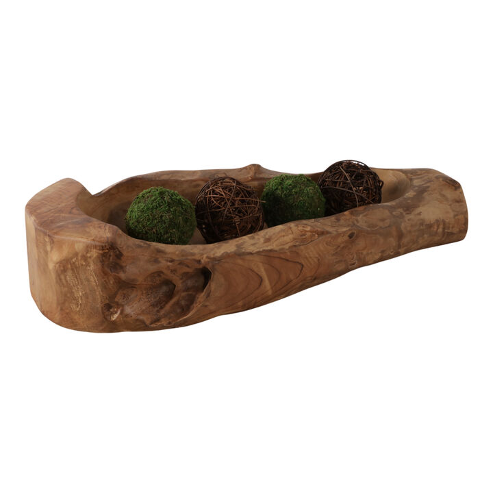 24x10" Long Teak Wood Bowl