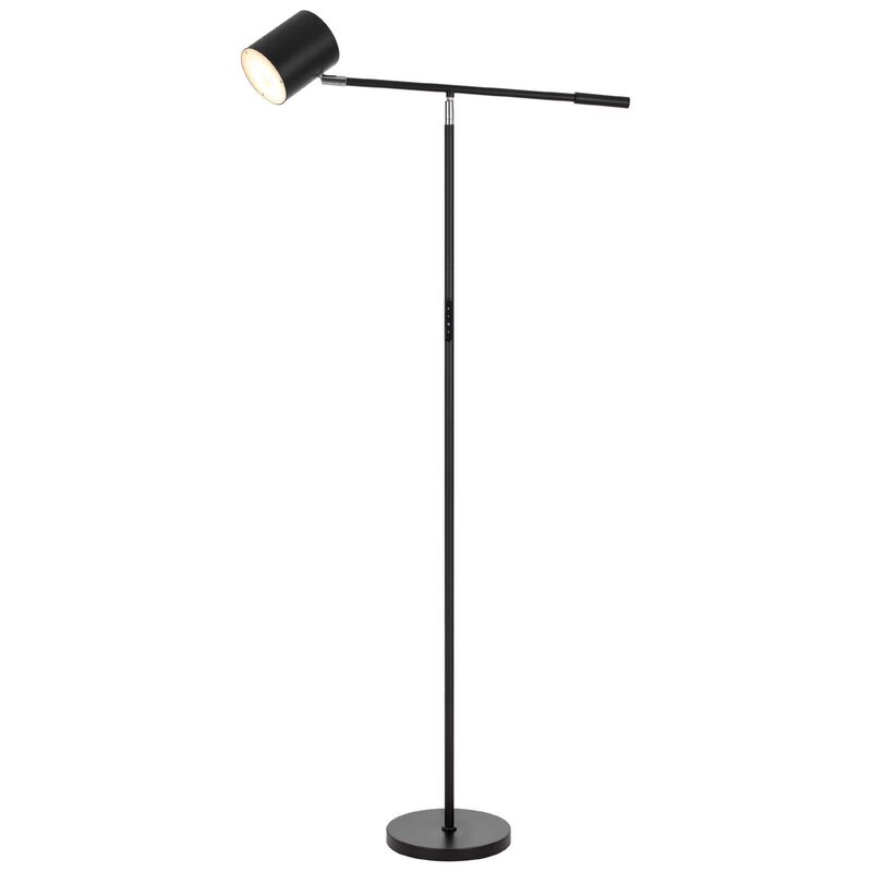 Floor Lamp with Touch Dimmer, 68 Inch Angled Adjustable Arm, Black Metal image number 2