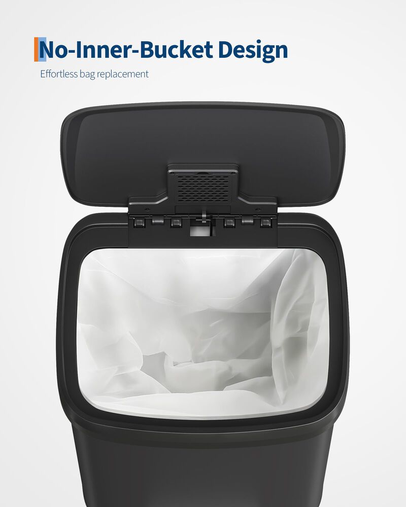 Rustproof Large Metal Step Kitchen Trash Can, Soft Close Lid with Liner Rim & Rear Handle, Hands-Free Quiet Durable Waste Bin image number 2