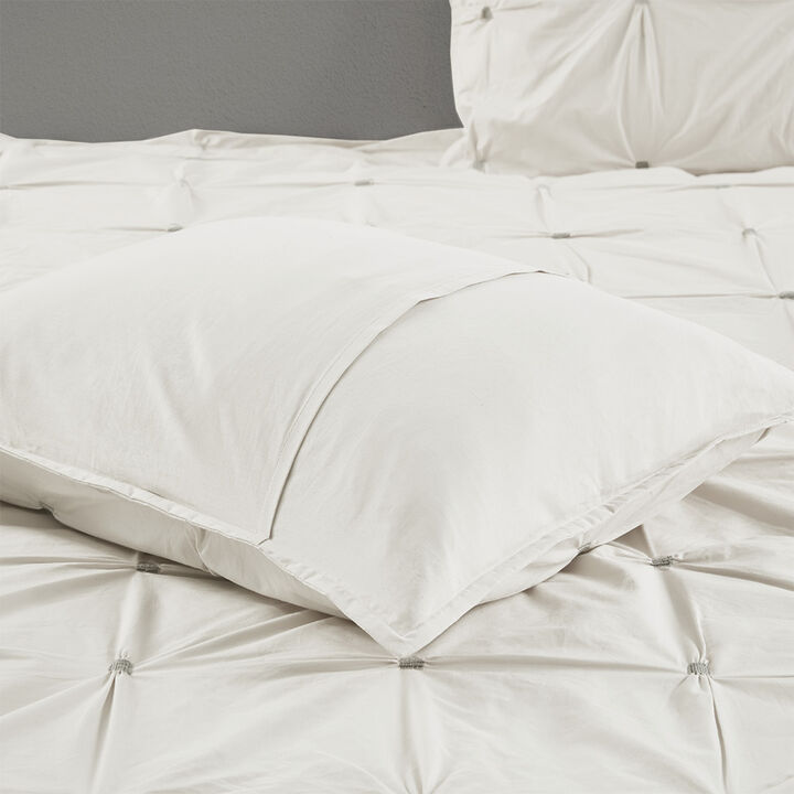 Gracie Mills Velez 3-Piece Modern Tufted-Inspired Cotton Comforter Set