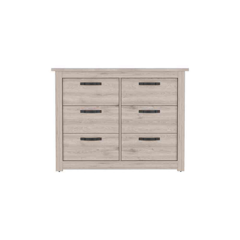 6 Drawer Double Dresser Toret, Bedroom, Light Gray